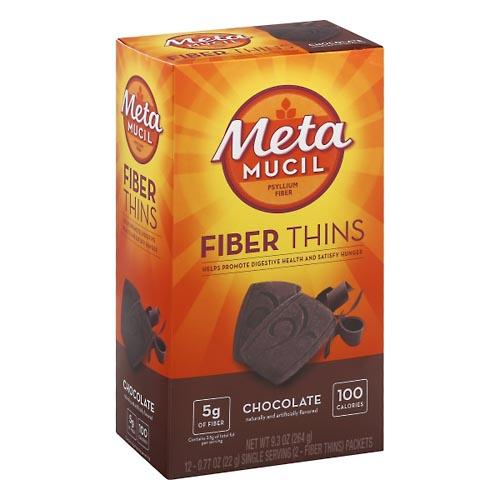 Image for Meta Mucil Fiber Thins, Chocolate, Packets,12ea from JOSEPH PHARMACY