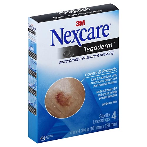 Image for Nexcare Dressing, Tegaderm, Transparent, Waterproof,4ea from JOSEPH PHARMACY