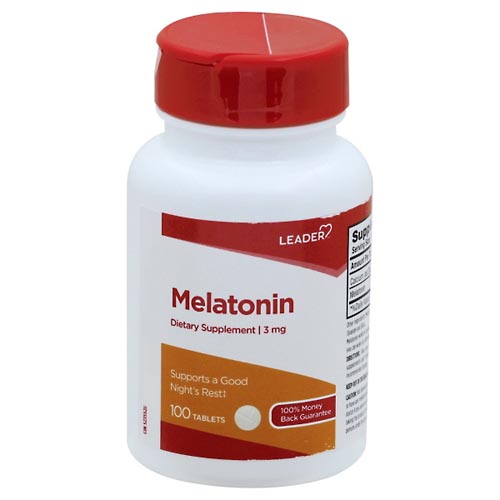 Image for Leader Melatonin, 3 mg, Tablets,100ea from JOSEPH PHARMACY