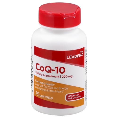 Image for Leader CoQ-10, 200 mg, Softgels,75ea from JOSEPH PHARMACY