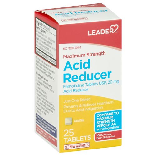 Image for Leader Acid Reducer, Maximum Strength, Tablets,25ea from JOSEPH PHARMACY