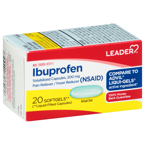 Image for Leader Ibuprofen, 200 mg, Softgels,20ea from JOSEPH PHARMACY