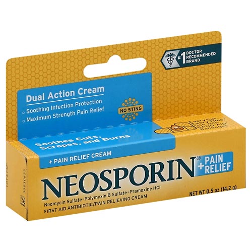 Image for Neosporin Pain Relief Cream, Maximum Strength, No Sting,0.5oz from JOSEPH PHARMACY