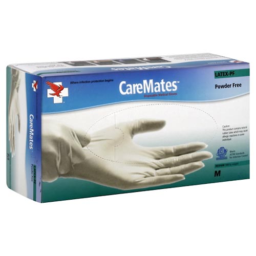 Image for Care Mates Medical Gloves, Disposable, Medium, Powder Free,100ea from JOSEPH PHARMACY