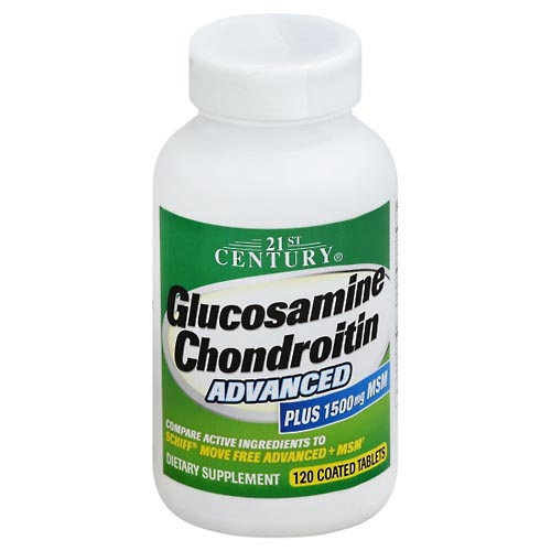 Image for 21st Century Glucosamine Chondroitin, Advanced, Plus 1500 mg MSM, Coated Tablets,120ea from JOSEPH PHARMACY