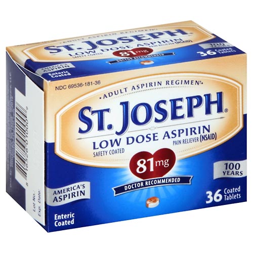 Image for St Joseph Aspirin, Low Dose, Coated Tablets,36ea from JOSEPH PHARMACY